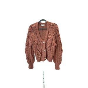 She + Sky Terracotta Cable Knit Cardigan